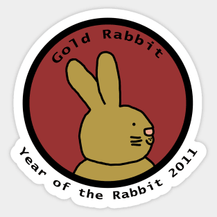 Year of the Gold Rabbit 2011 Sticker